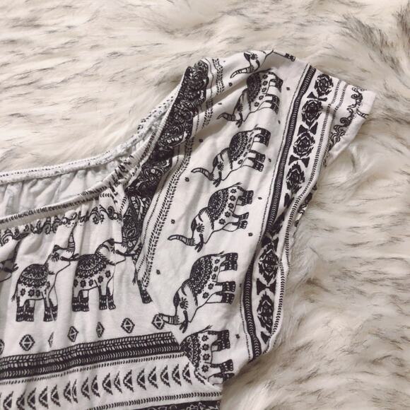 H&M Loves Coachella Boho Elephant Crop Top Shirt - Picture 5 of 8